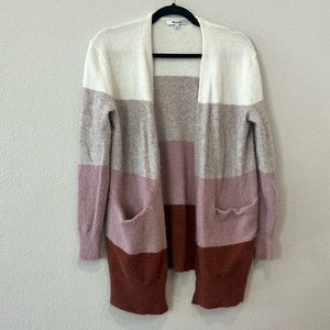 Madewell soft cardigan XXS. Cream, purplish/grey, pink, burnt orange.